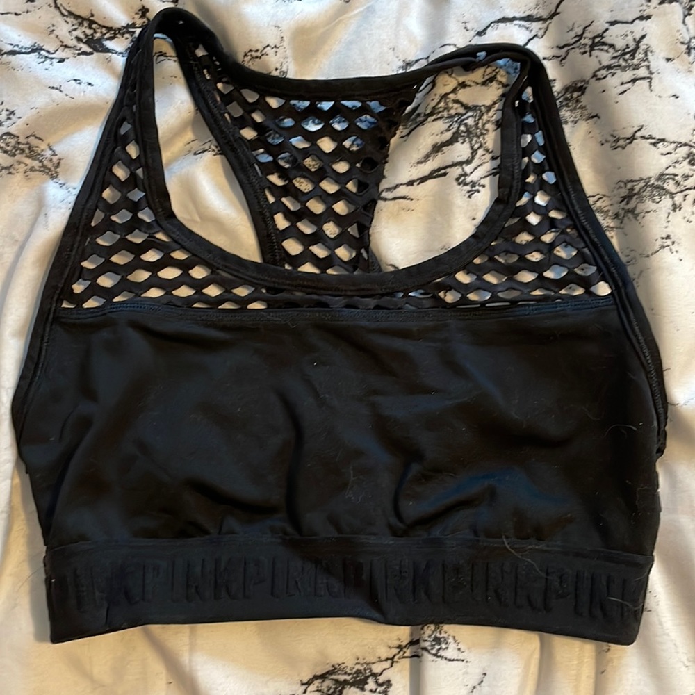 Pink sports bra